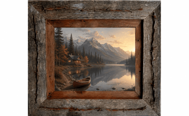 8×10 Woodland Western Frame – Barbed Wire