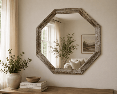 Octagon Barnwood Mirror 36″