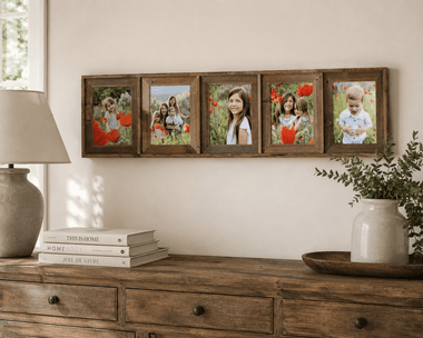 8×10 Barnwood Collage Picture Frame – 5 Opening