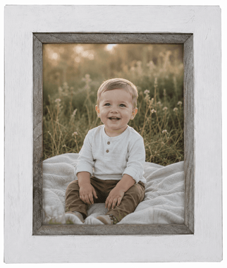 Whitewashed Rustic Wood Picture Frame | Reclaimed Barnwood Photo Frame| Cannon Beach Frame