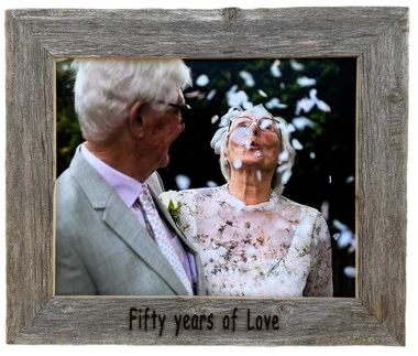 Personalized Barnwood Picture Frames – Custom Engraved Rustic Wood Frame | Wedding, Baby, Memorial, Family Gift