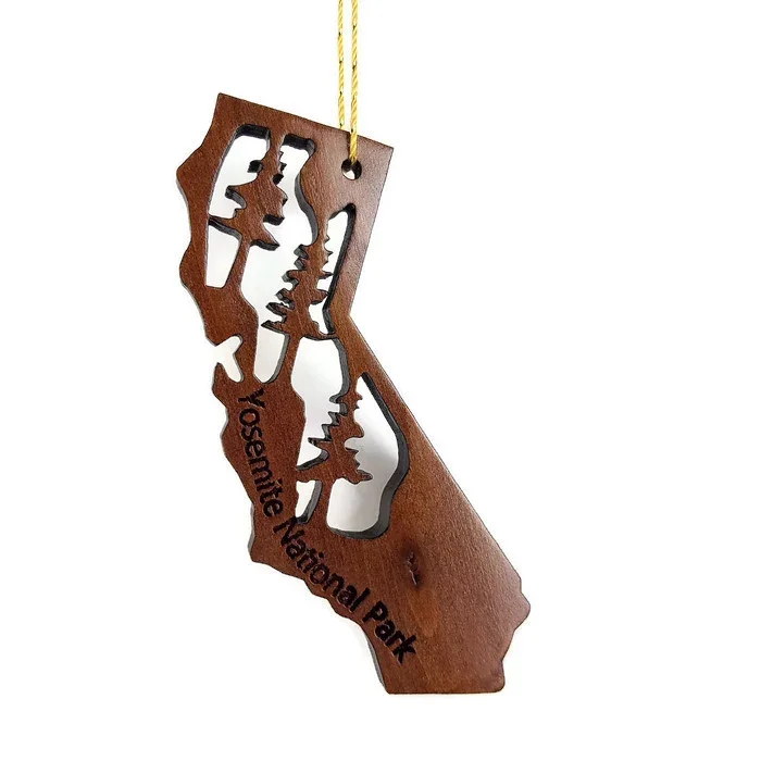 Yosemite National Park California State Shape Souvenir Christmas Ornament Wood Ornament Made in USA – 1070YNP