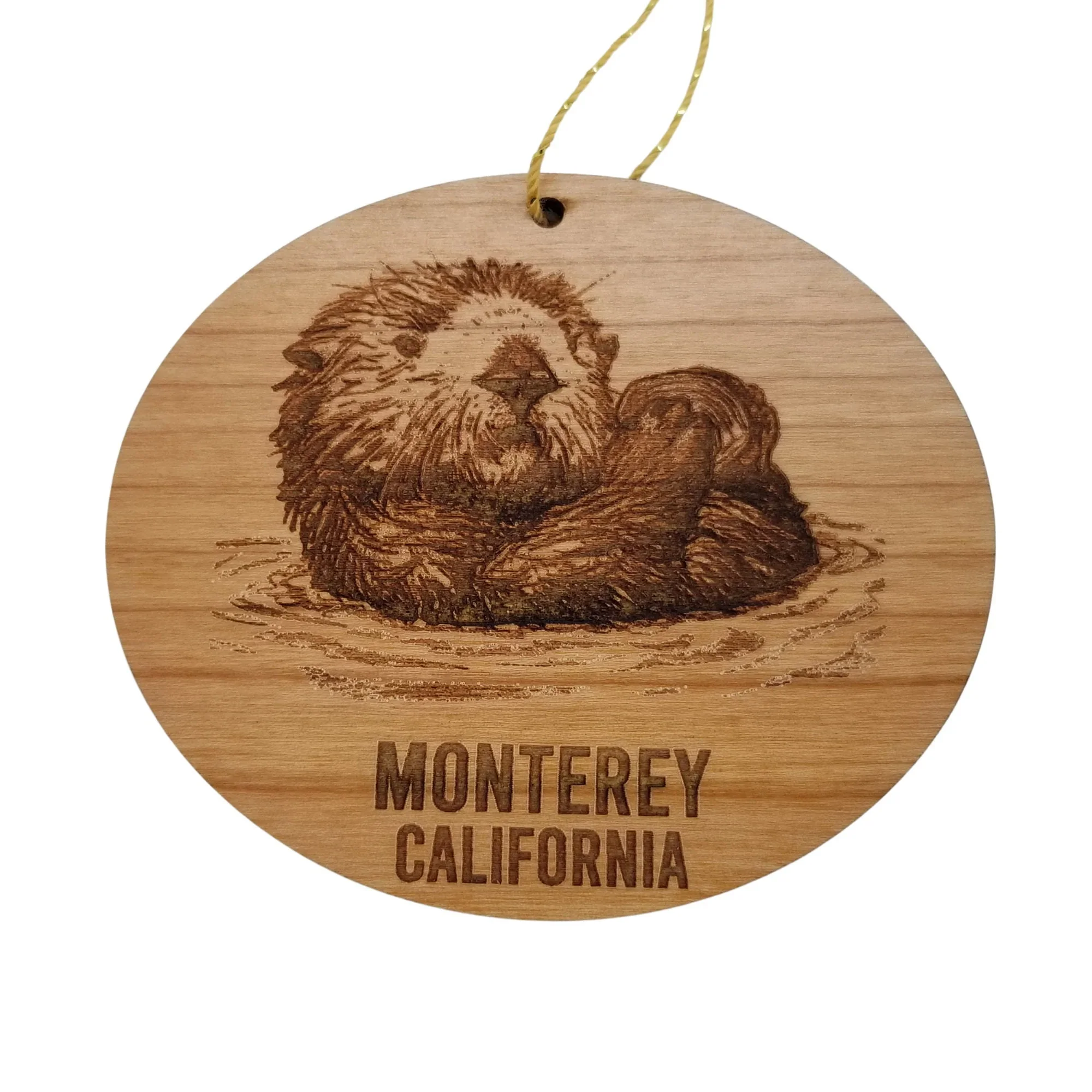 Monterey California Coastal Wood Ornament Otter Souvenir – 15507