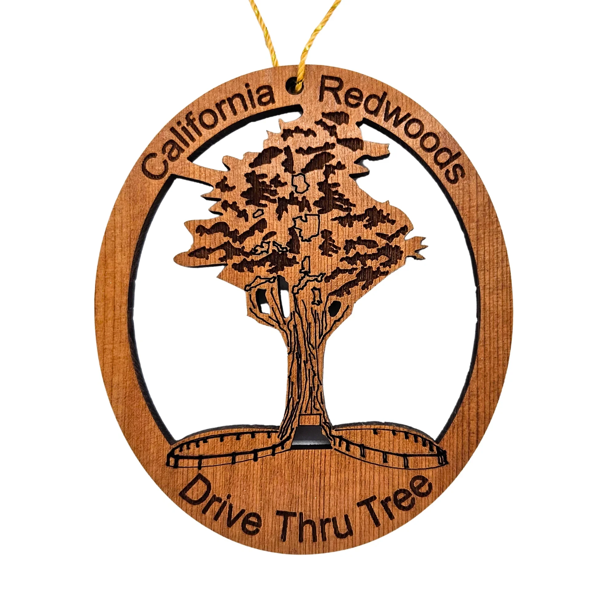 Drive Thru Tree Christmas Ornament Handmade Wood Souvenir – 1055L