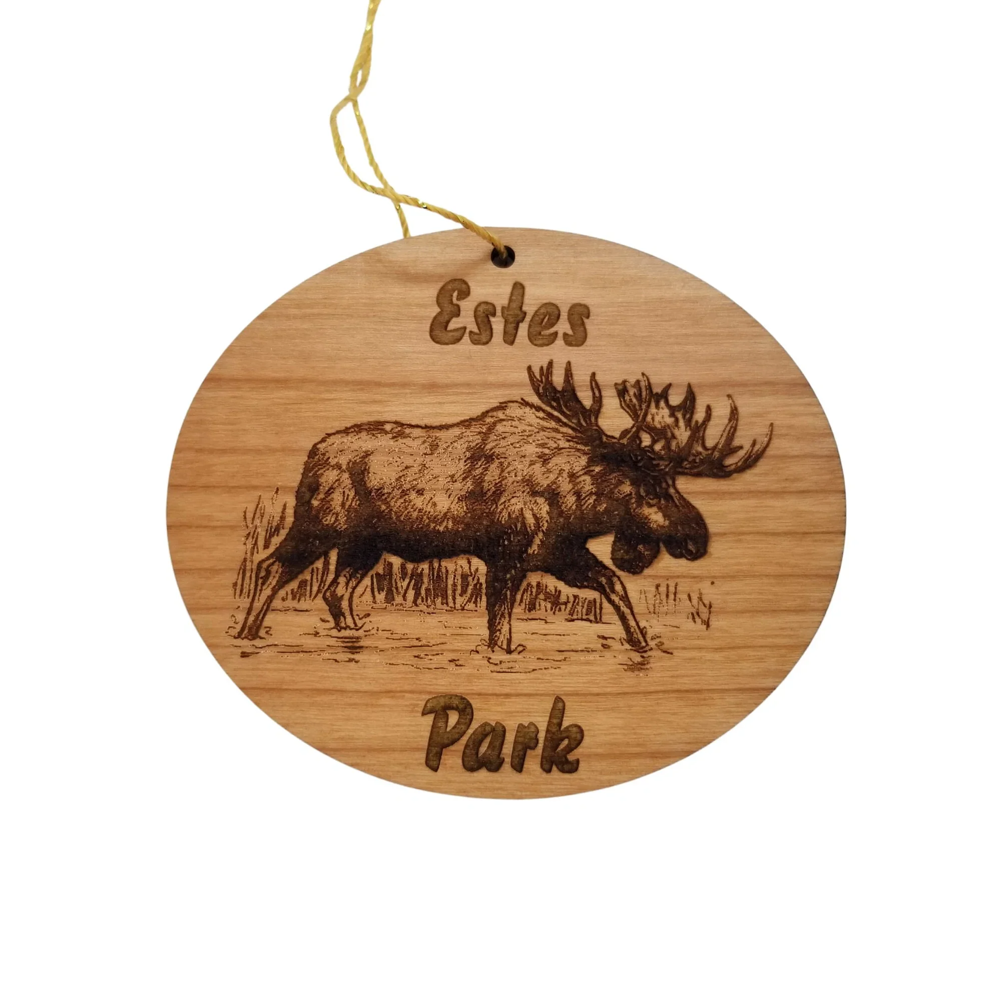 Estes Park Colorado Ornament – Moose in Water Handmade Wood Ornament – Colorado Souvenir – Christmas Travel Gift CO