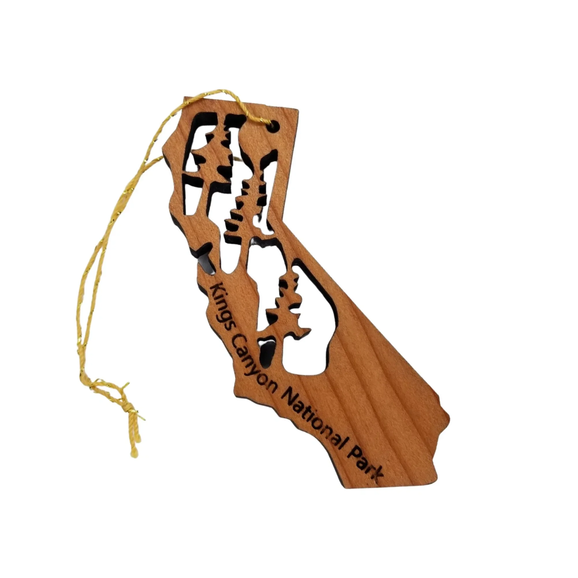 Kings Canyon National Park California CA State Shape Souvenir Christmas Ornament Handmade Wood Ornament USA – 1070KING