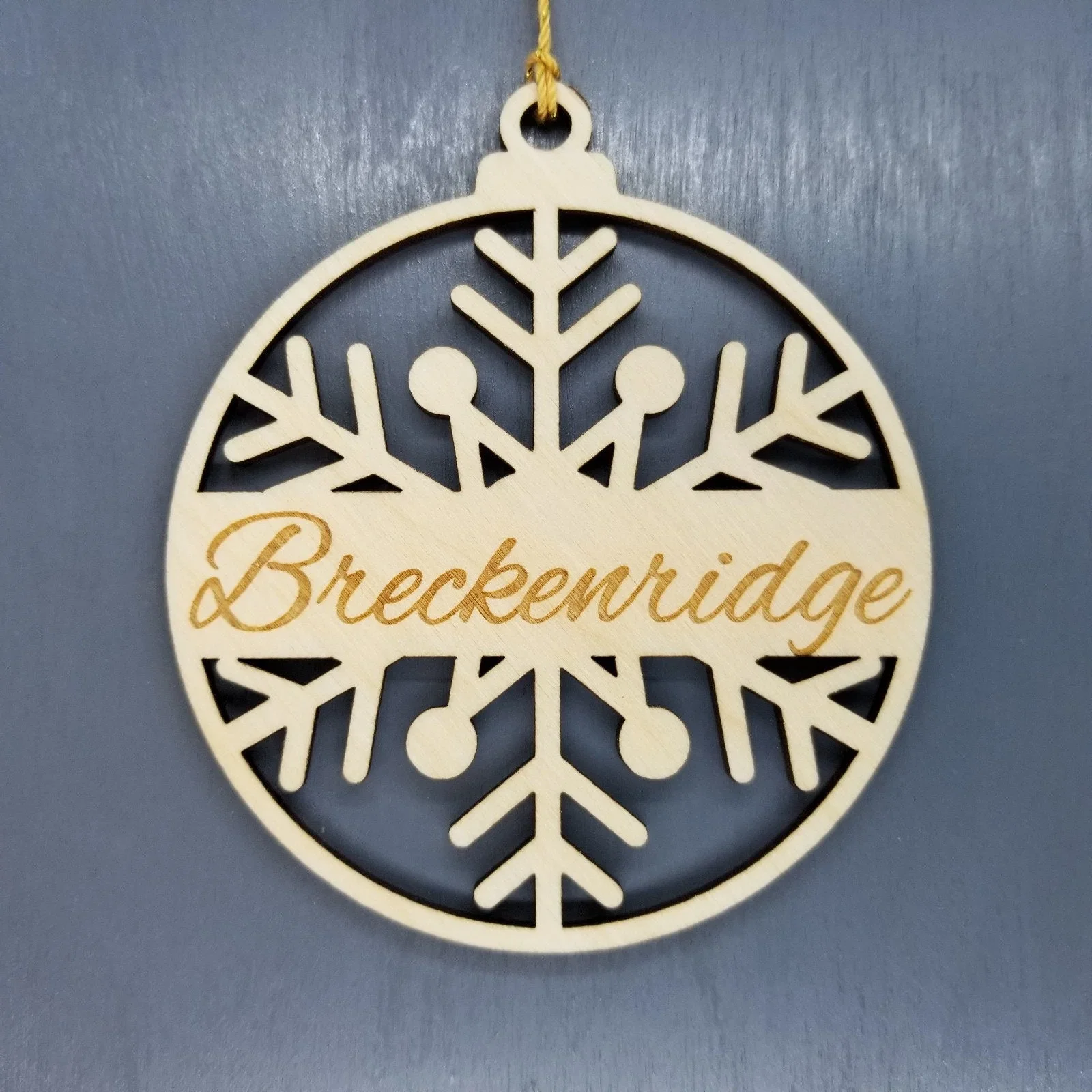 Breckenridge Ornament Snowflake Souvenir Wood – 15372