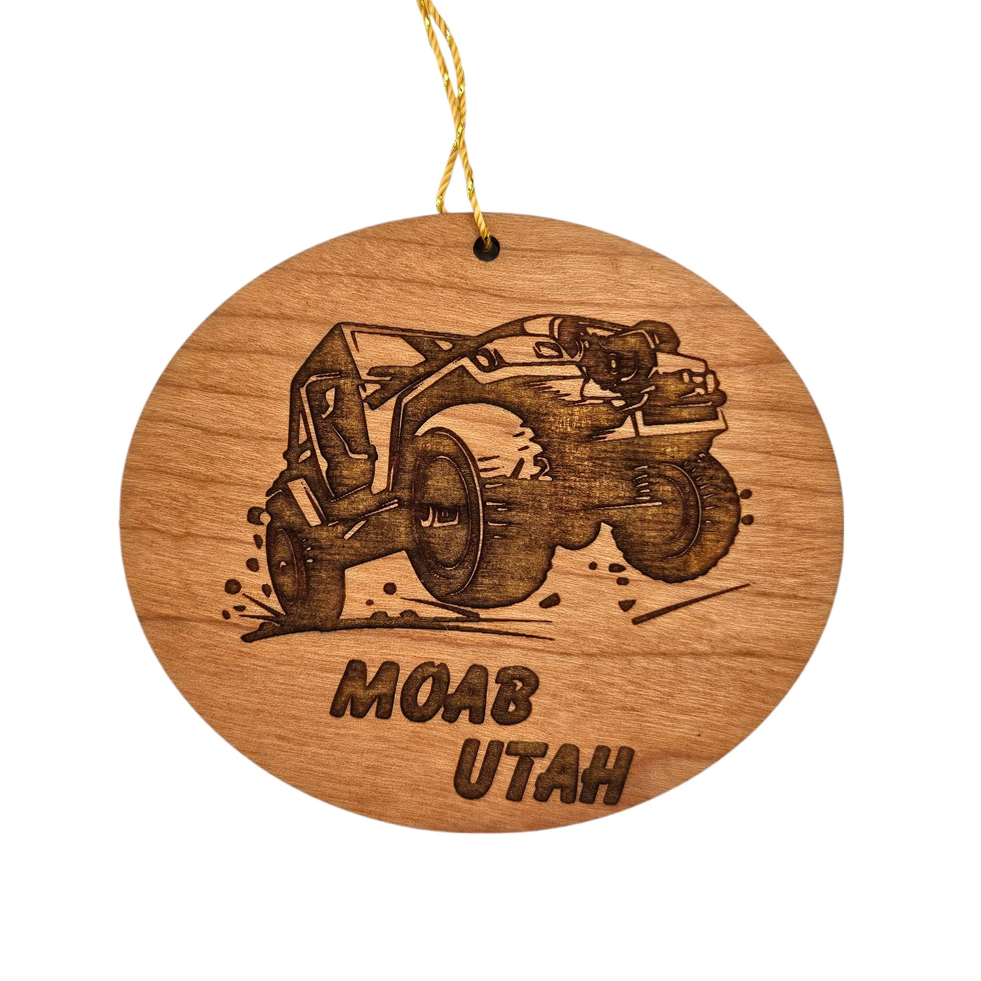 Utah Ornament – Moab UT – Handmade Wood Ornament – UT Travel Souvenir Ornament – Christmas Ornament 3 Inch Gift Off Roading 4 Wheeling