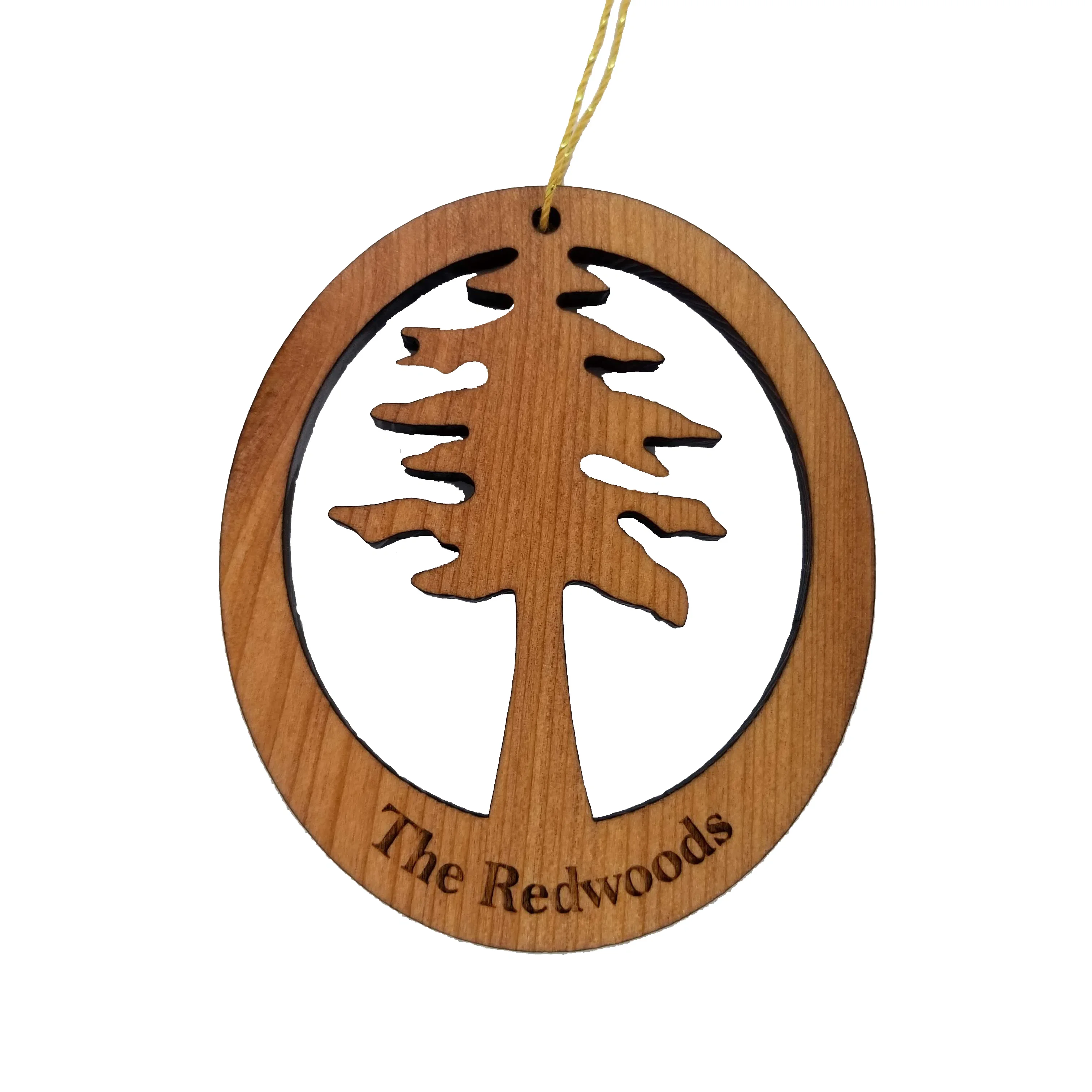 Redwood Tree The Redwoods Wood Christmas Ornament California Redwoods Handmade in USA – 15004
