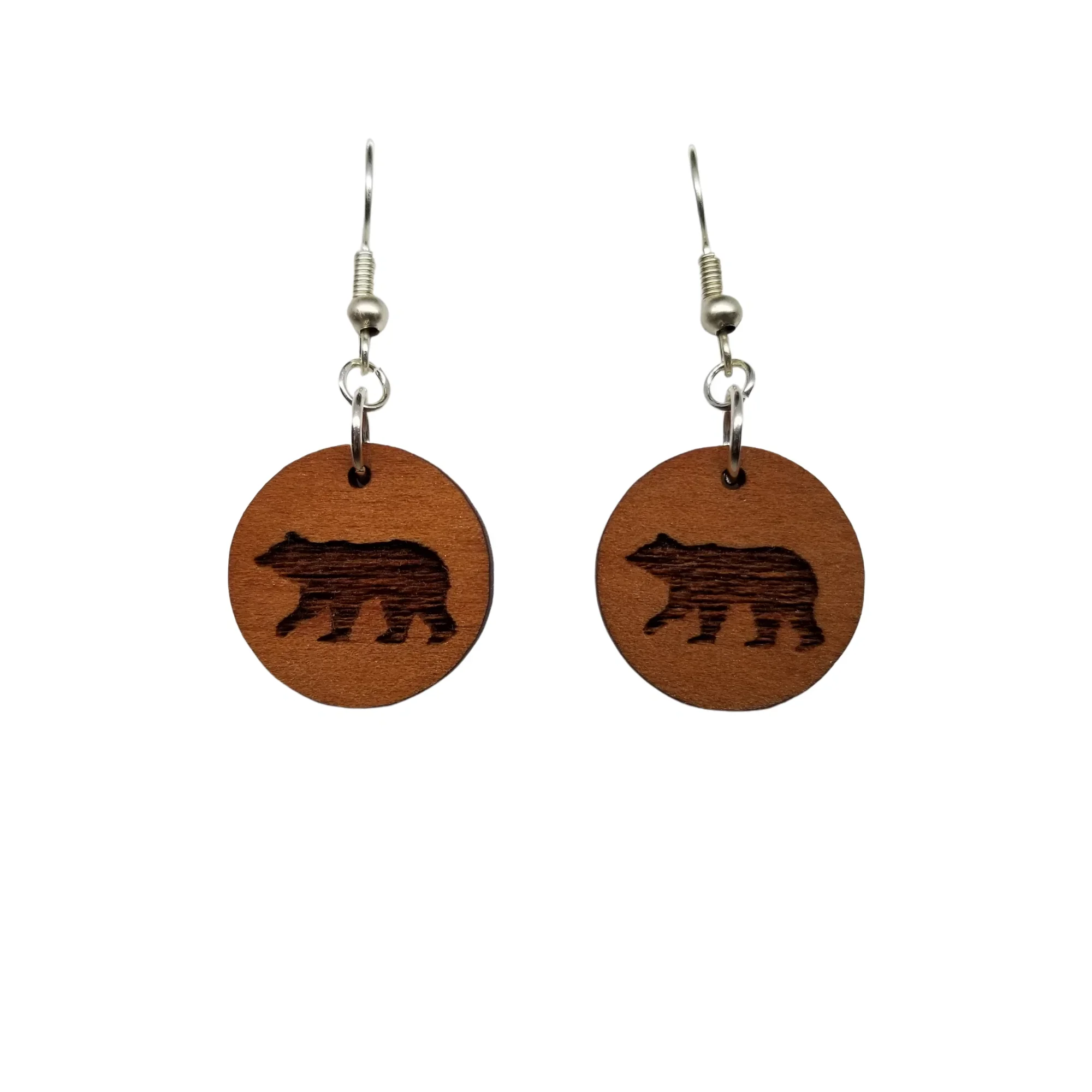 Wood Earrings – Bear Dangle Earrings – CA Souvenir Keepsake – D7